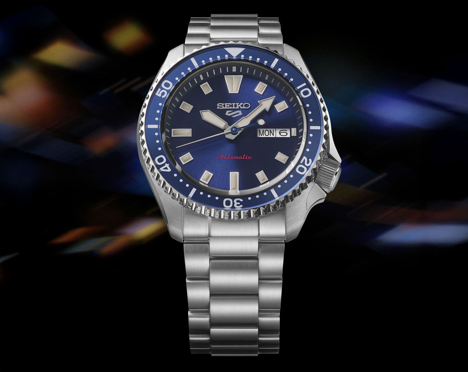 Seiko 5 Sports SRPL83K1 blauwe wijzerplaat Herenhorloge