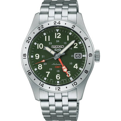 Seiko 5 Sports HDB001K1 horloge GMT Arabische cijfers groen