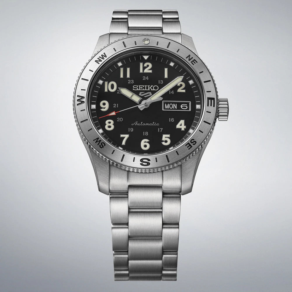 Seiko 5 Sports HDB006K1 horloge Arabische cijfers zwart