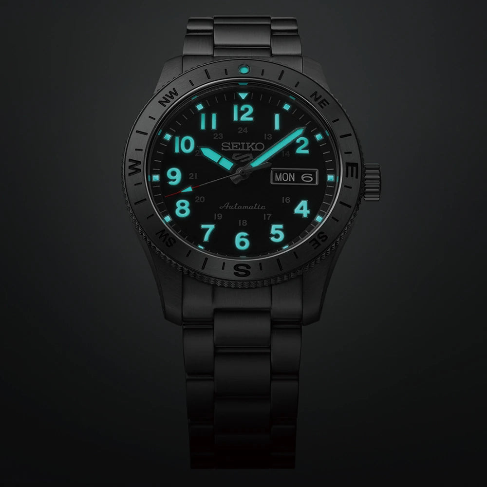 Seiko 5 Sports HDB006K1 horloge Arabische cijfers zwart