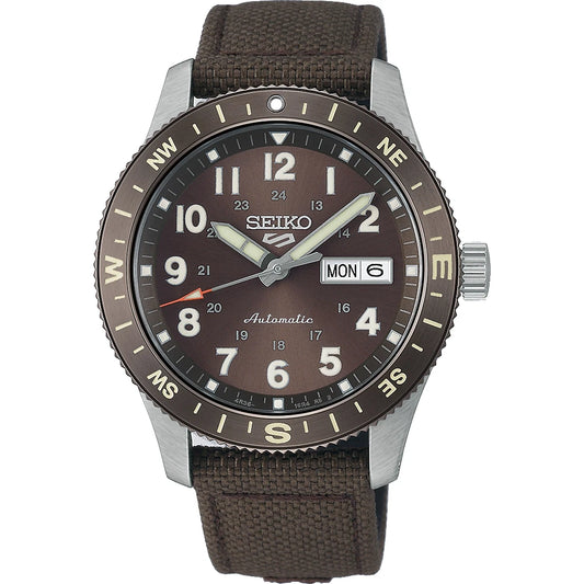 Seiko 5 Sports HDB009K1 horloge Arabische cijfers bruin