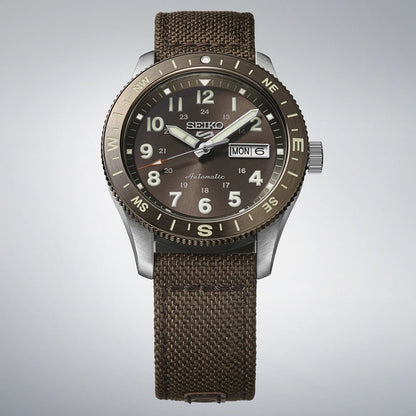Seiko 5 Sports HDB009K1 horloge Arabische cijfers bruin