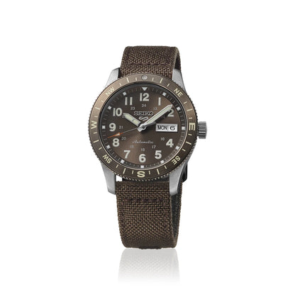 Seiko 5 Sports HDB009K1 horloge Arabische cijfers bruin