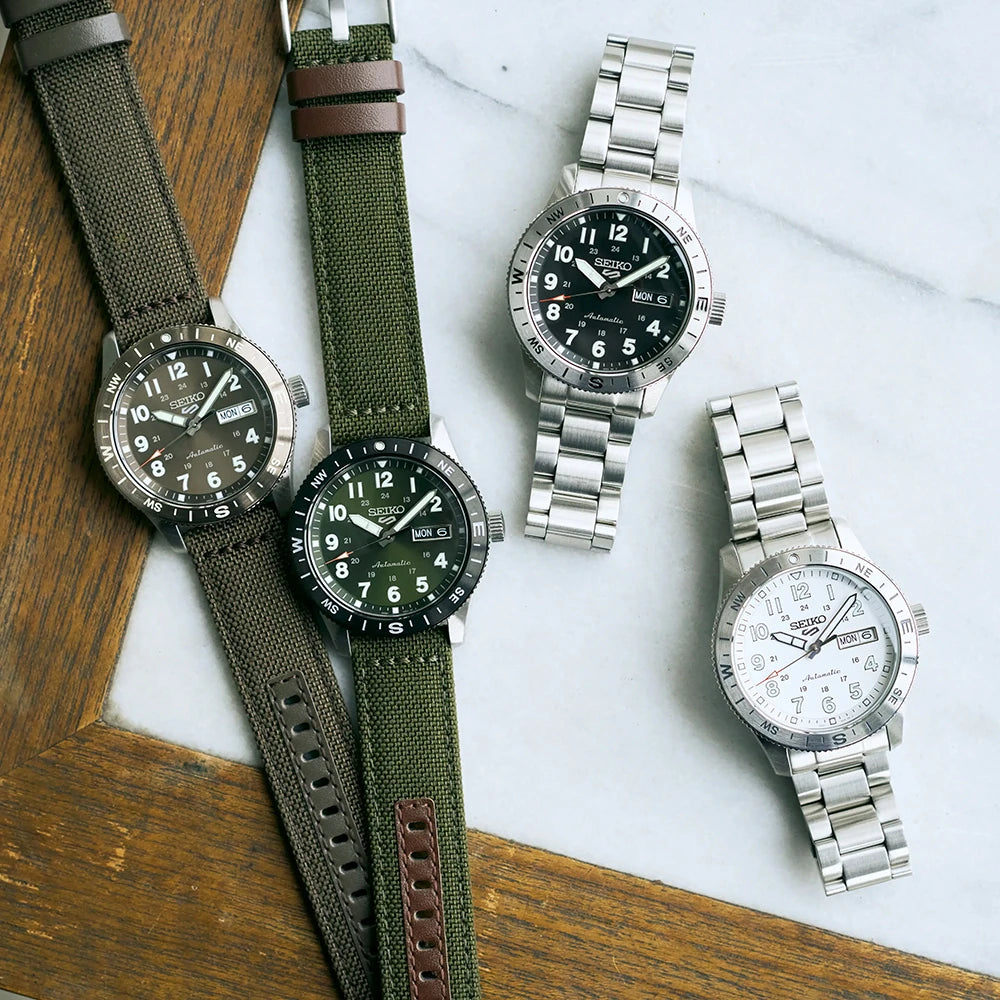 Seiko 5 Sports HDB009K1 horloge Arabische cijfers bruin