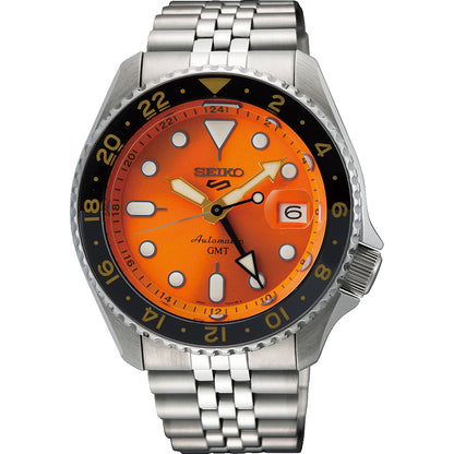 Seiko 5 Sports SSK005K1 GMT Horloge oranje wijzerplaat