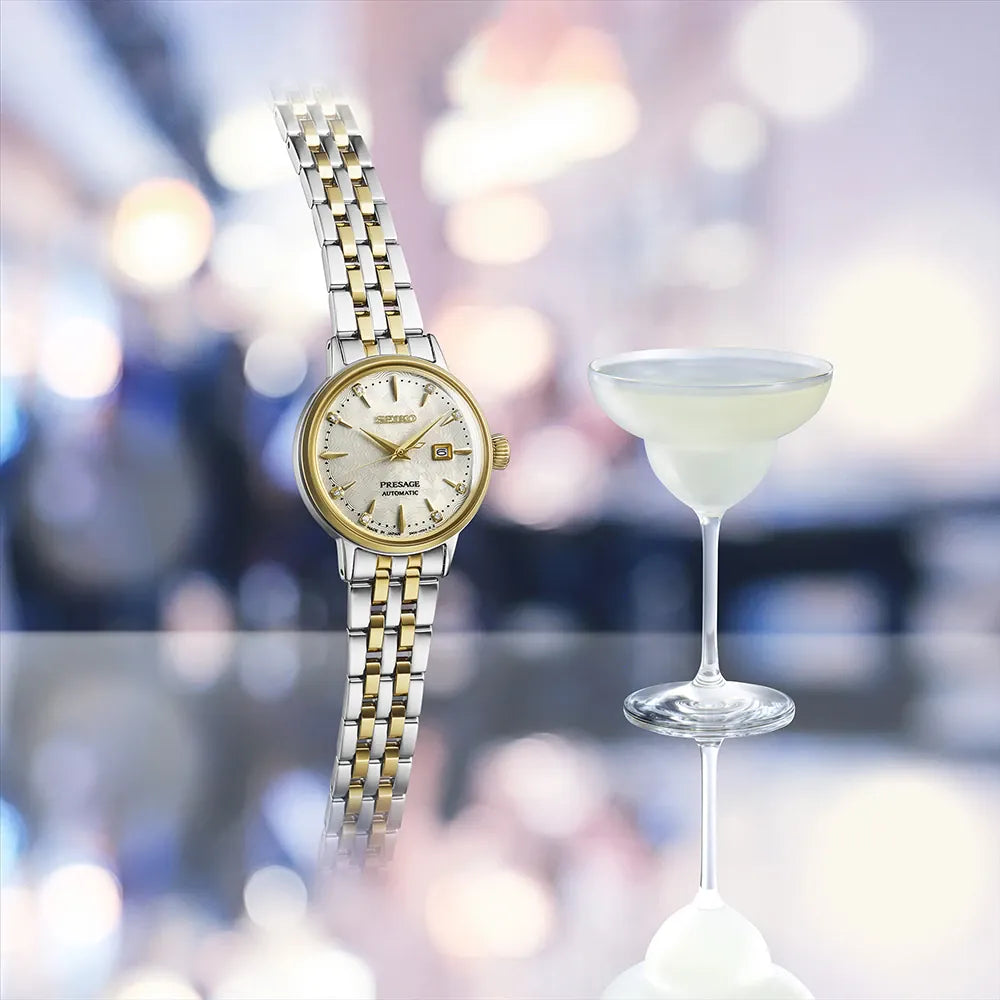 Seiko Presage horloge SRE010J1 automatic dames bicolor diamant