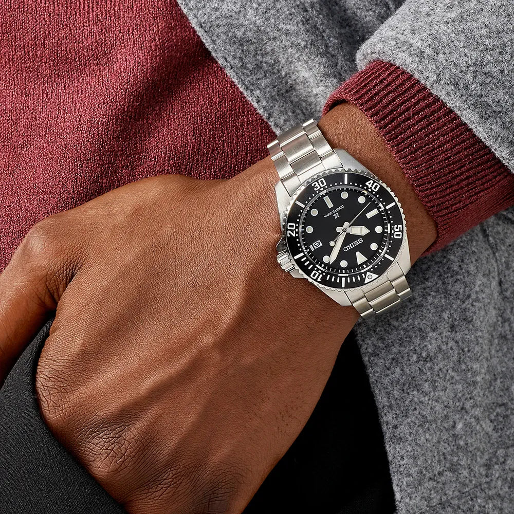 Seiko Sea SNE597P1 Prospex Duikhorloge zwart Solar met datum