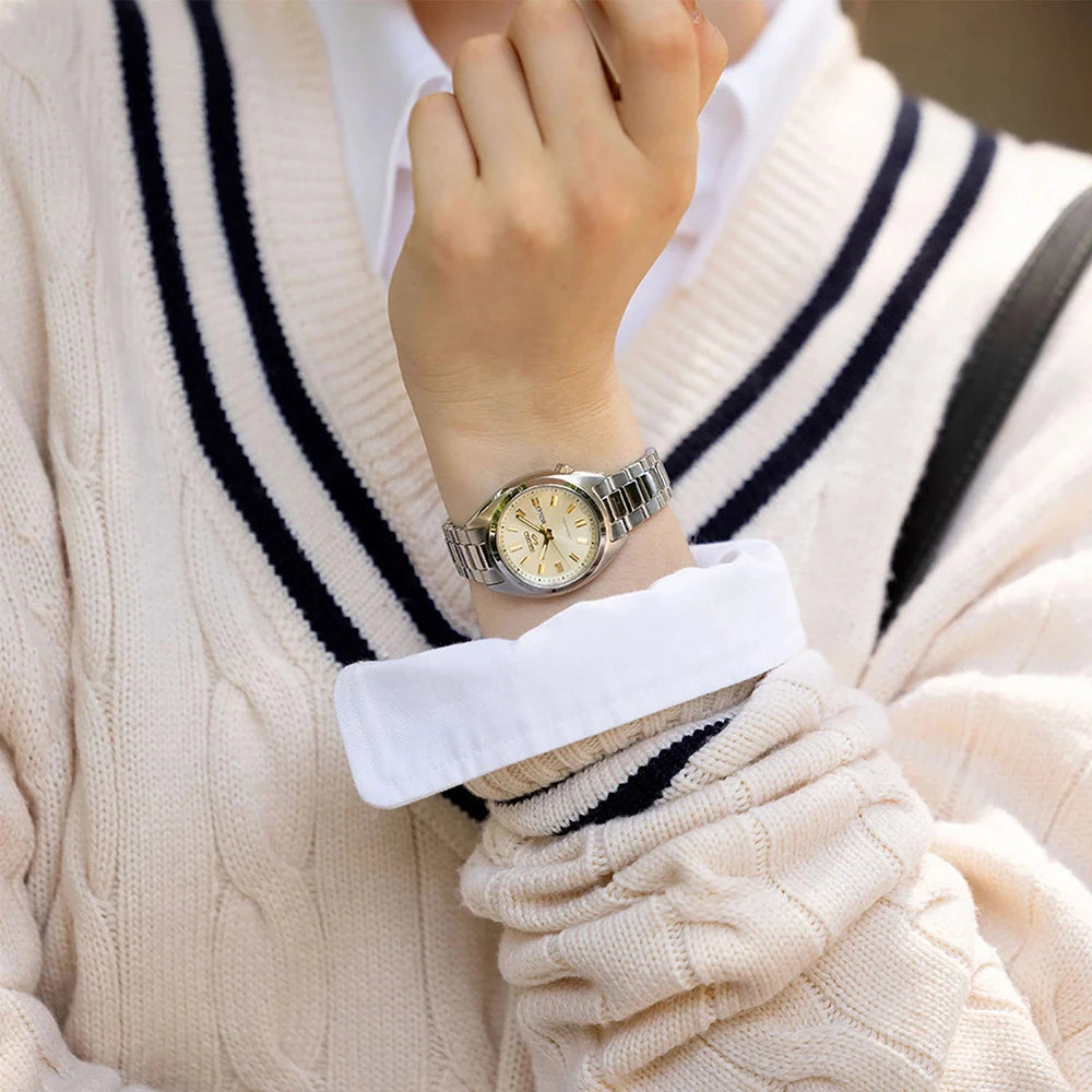 Seiko 5 Sports SRE023K1 dameshorloge automatic champagne 32mm