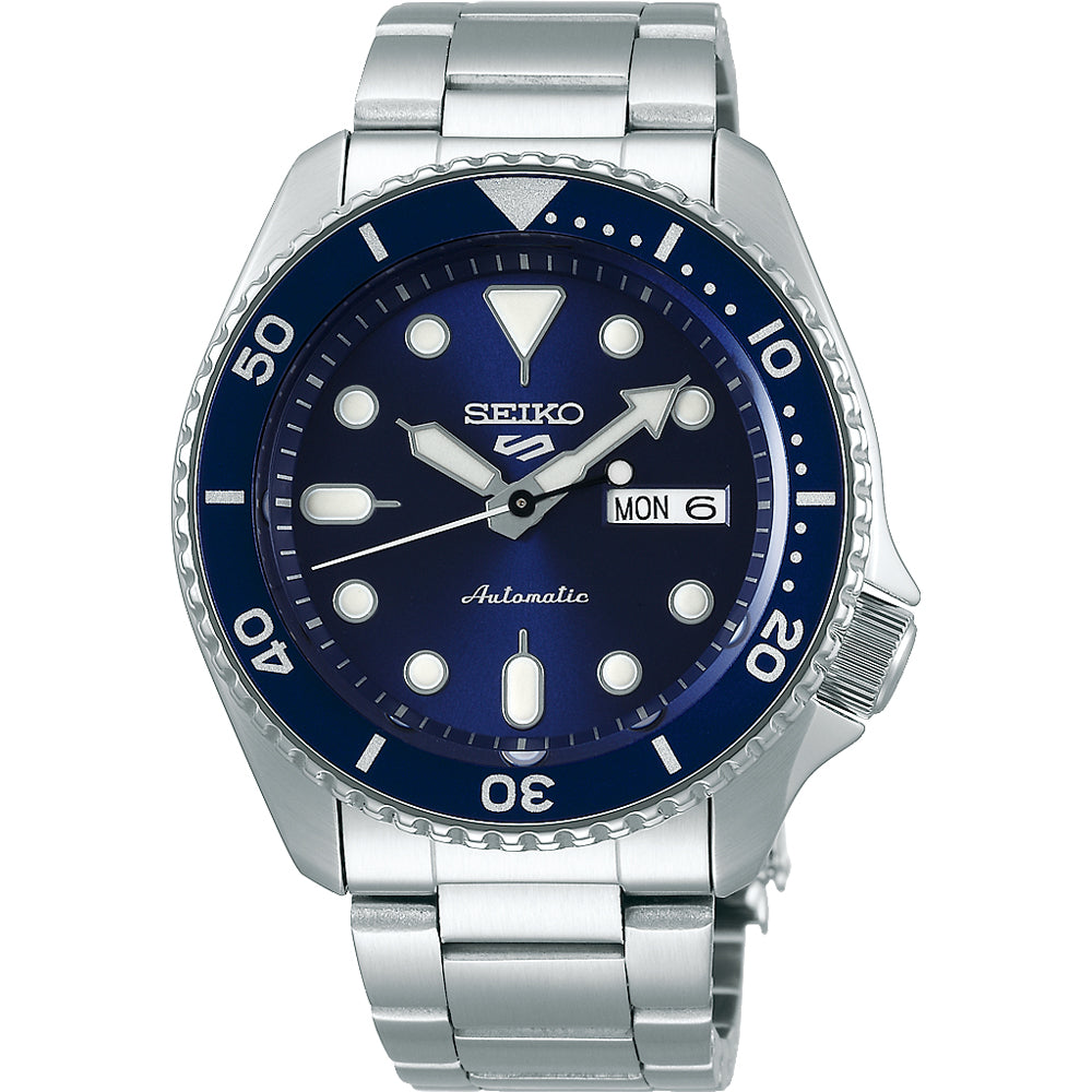 Seiko 5 Sports SRPD51K1 horloge automatic blauwe wijzerplaat datum