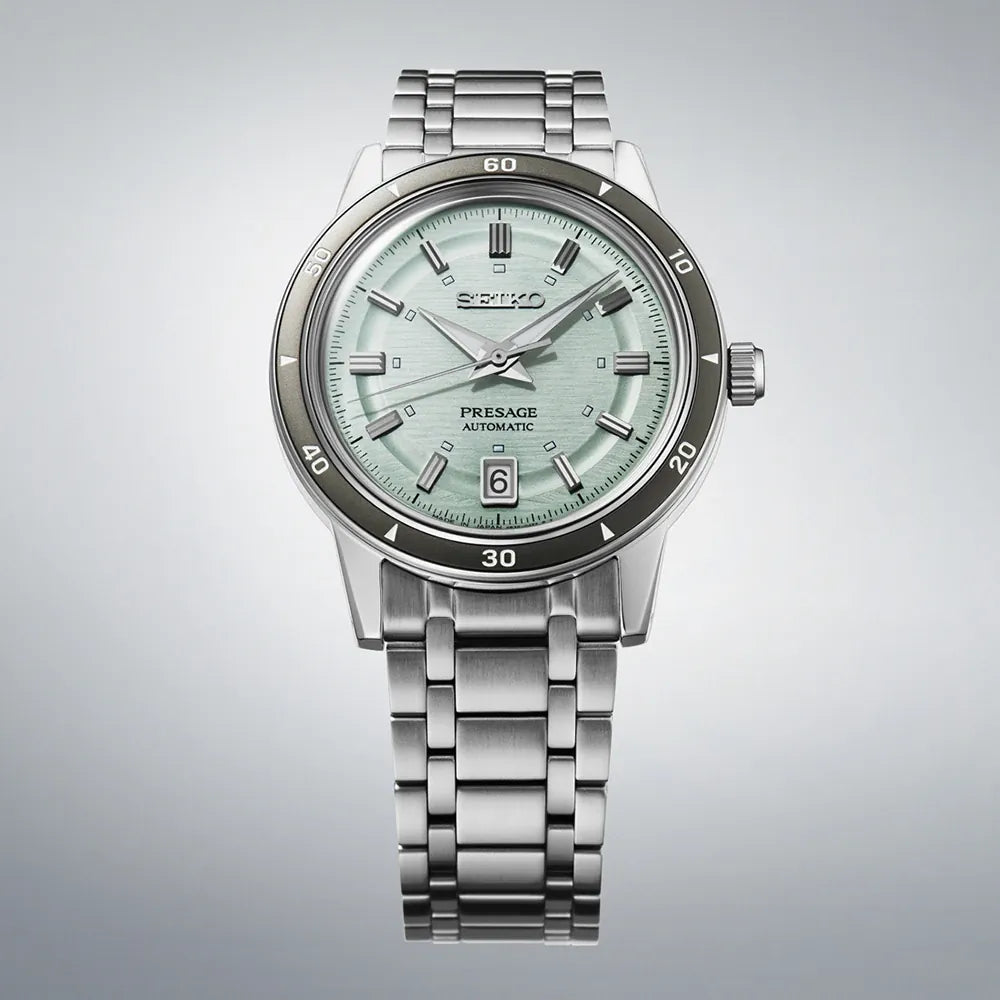 Seiko Presage herenhorloge SRPL71J1 automatic retro mint green