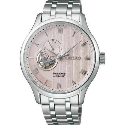 Seiko Presage horloge SSA465J1 automatic heren skeleton heart roze