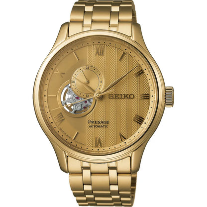 Seiko Presage horloge SSA468J1 automatic heren skeleton heart goud