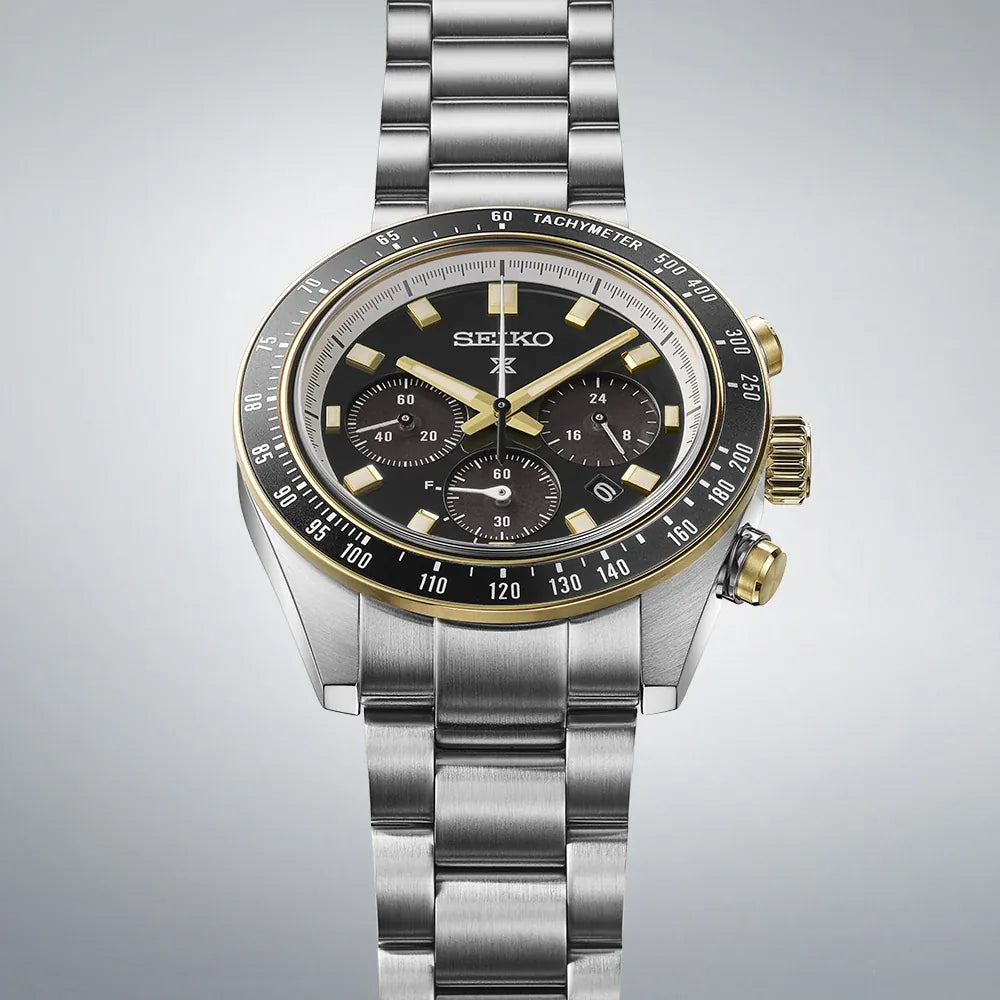 Seiko Prospex horloge SSC941P1 speedtimer heren chrono zwart gold