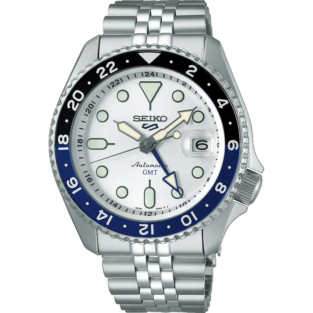 Seiko 5 Sports SSK033K1 horloge GMT automatic white dial